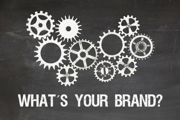 What's Your Brand Strategy Question and Gears on Blackboard - Chi Rho Consulting - Strategic Consultancy for Entrepreneurs and Startups