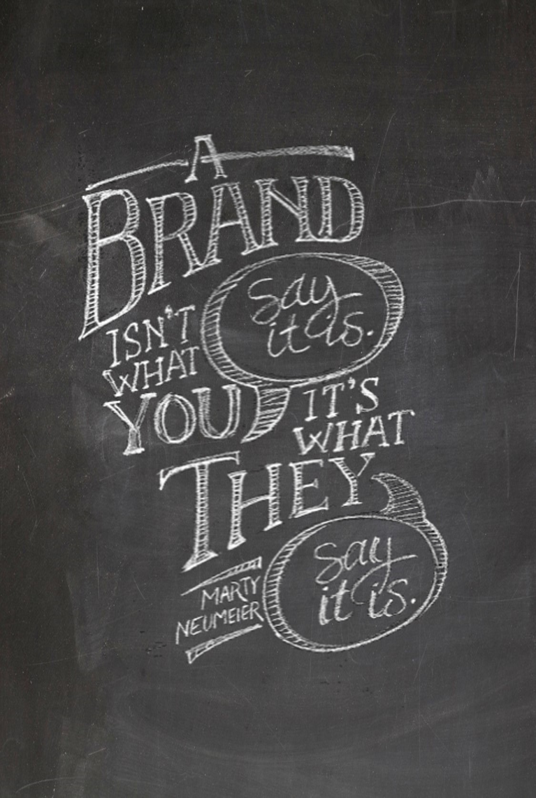 A Brand Isn't What You Say It Is. It's What They Say It Is. - on Blackboard - Chi Rho Consulting - Strategic Consultancy for Entrepreneurs and Startups